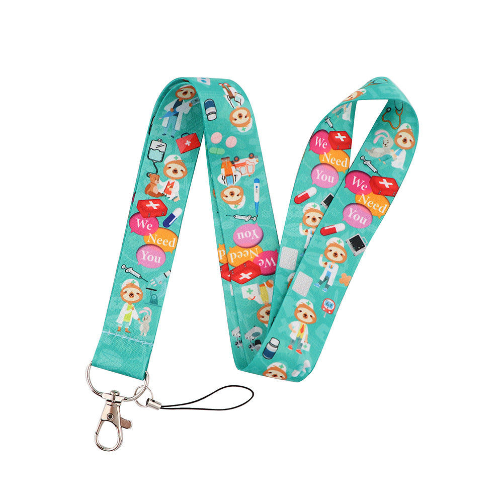 Wholesale Polyester Cute Sloth Mobile Phone Lanyard Keychain